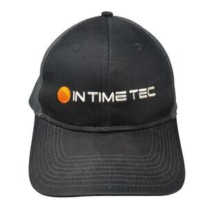 In Time Tec Snapback Trucker Hat Black One Size Adjustable 6 Panel Queensboro